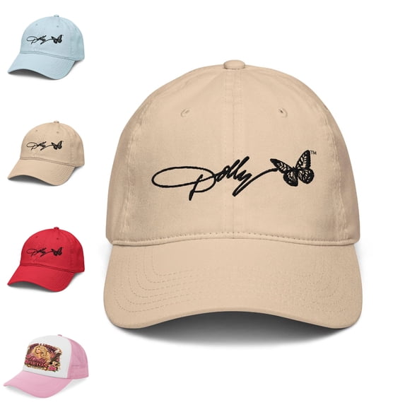 Dollys Butterfly Adjustable Baseball Cap for Men Women, Dollys Washed Distressed Outdoor Collection Hat