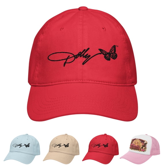 Dollys Hat - Adjustable Butterfly Baseball Cap for Men Women, Washed Distressed Outdoor Collection Hat