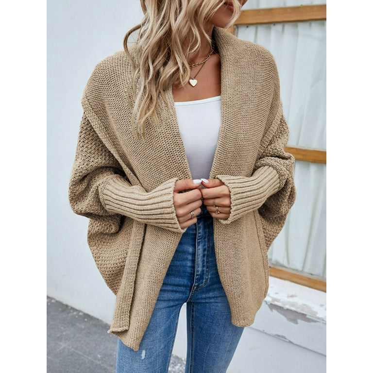 Dolman Sleeve Open Front Cardigan