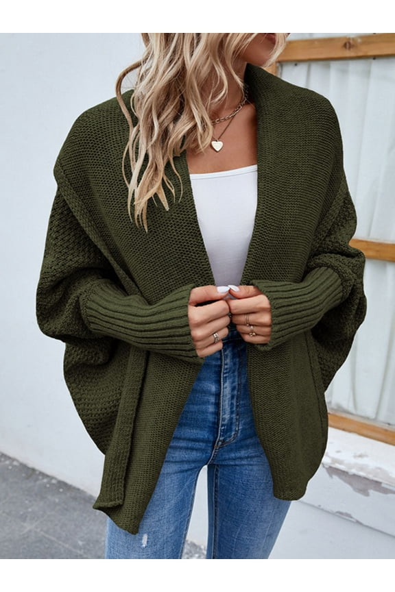 Dolman Sleeve Open Front Cardigan