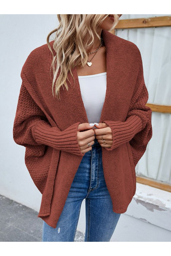 Dolman Sleeve Open Front Cardigan