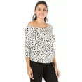 thumbnail image 1 of Dolman Tops for Women Sexy Off The Shoulder Tops Banded Waistband Shirts 3/4 Sleeves Regular and Plus Size Tops, 1 of 6