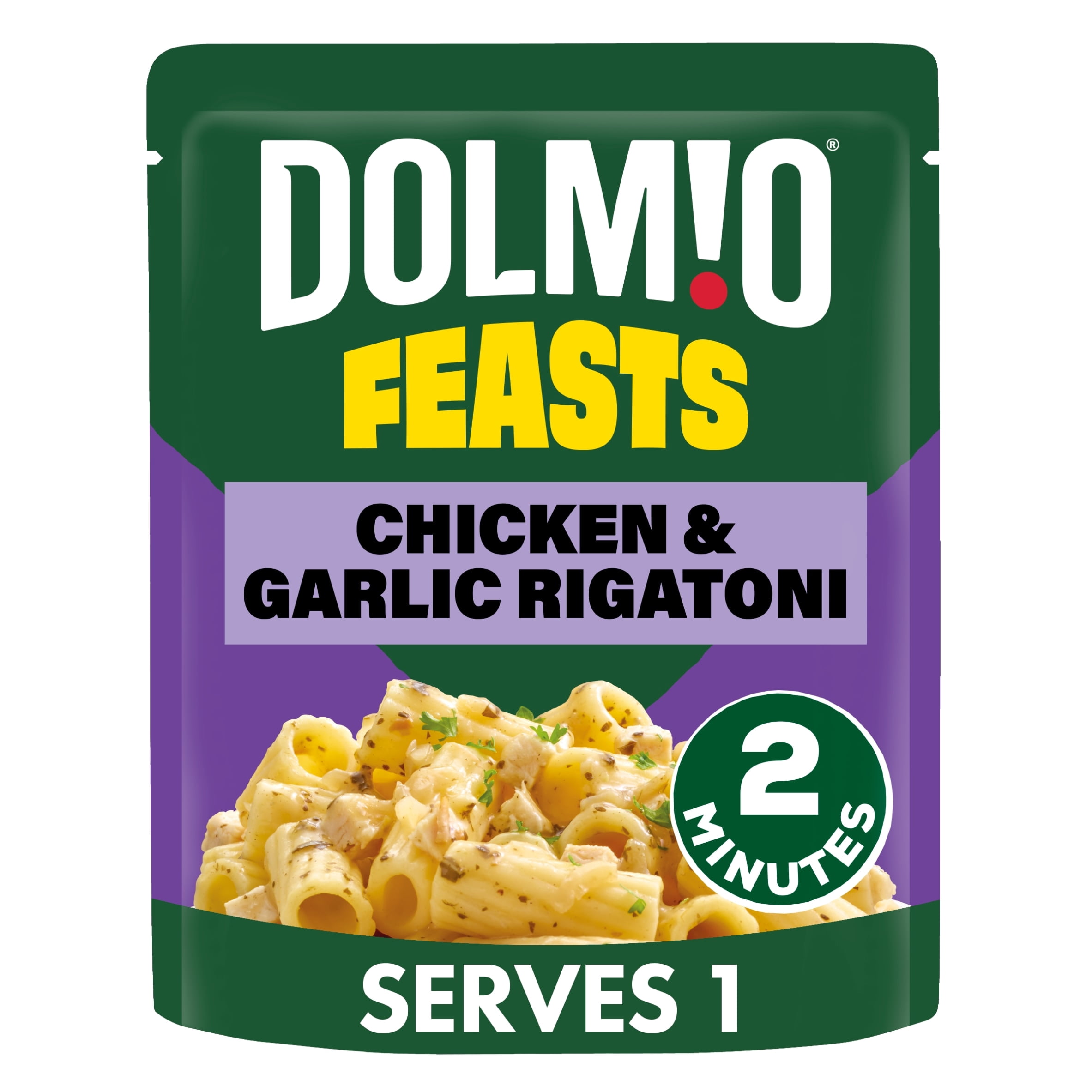 Dolmio Feasts Chicken & Garlic Rigatoni Pasta Ready Meal 250g, Imported from Britain