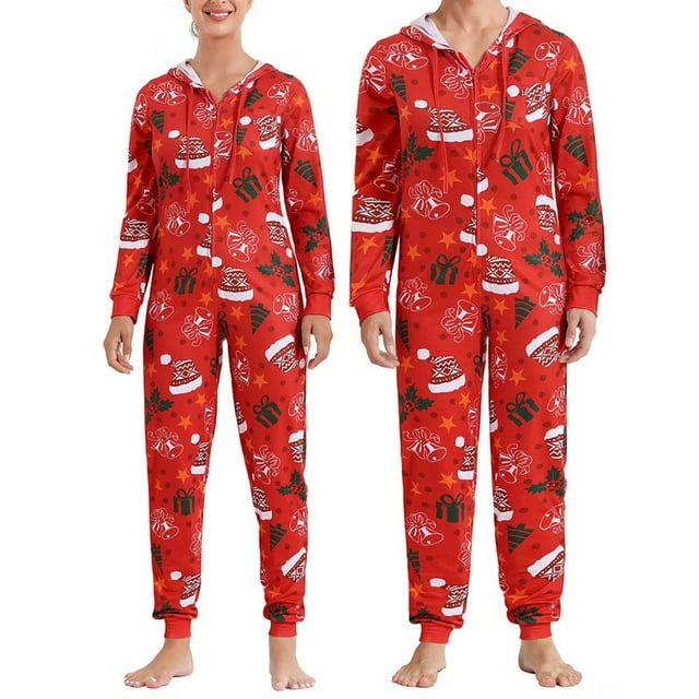 Doloam Couples Matching Christmas Onesie Adult, One Piece His and Hers ...