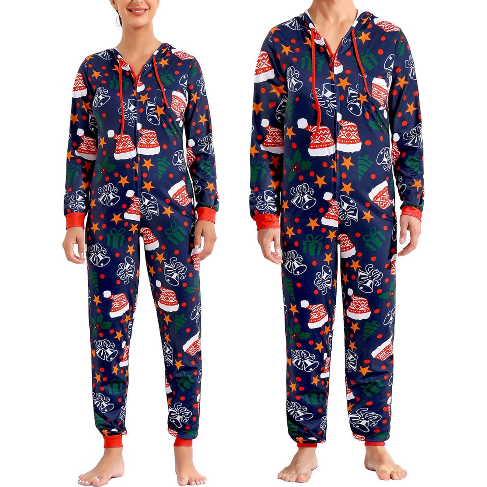 Doloam Couples Matching Christmas Onesie Adult, One Piece His and Hers