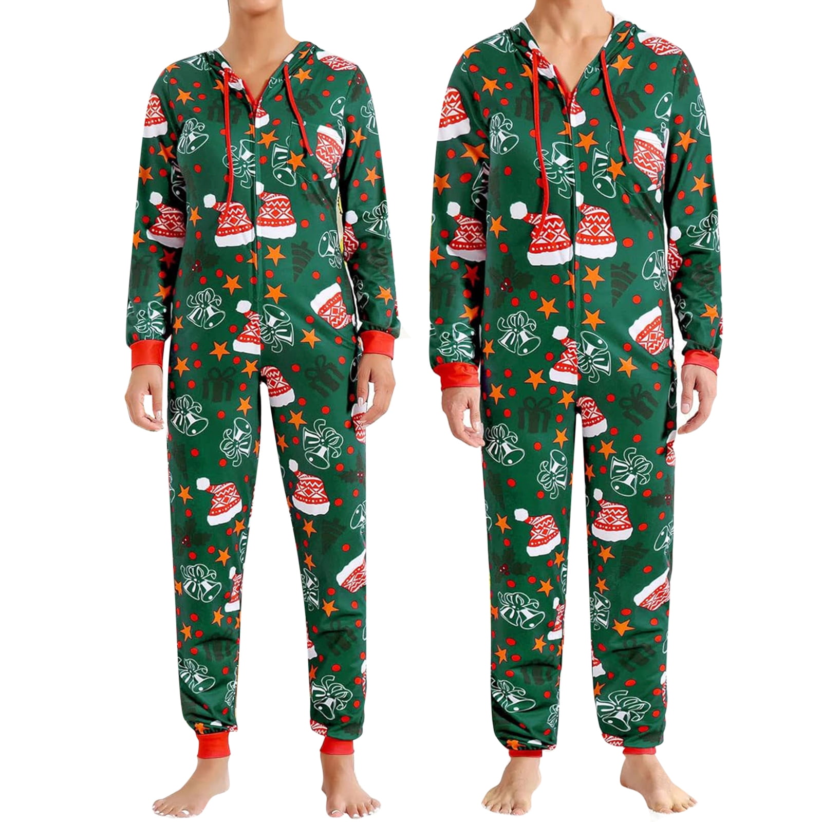 Doloam Couples Matching Christmas Onesie Adult, One Piece His and Hers