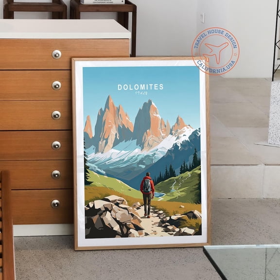 Dolomites Italy Alpine Mountain Nature Wall Art, Unframed Paper Print Size 8x12