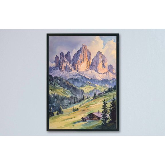 Dolomites Travel Dolomites Italy Mountain Accent Portrait Decor Unframed Paper Print