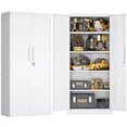 thumbnail image 1 of Dolonm Garage Storage Cabinet, 71"H Tall Cabinets Metal Tool with Doors and 4 Adjustable Shelves, Locking Cabinet for Garage Storage Systems, Home Office, Classroom, Pantry, White, 1 of 14
