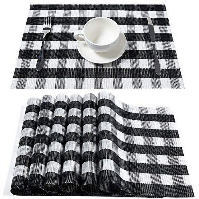 Dolopl Placemats Buffalo Check Black And White Placemats Farmhouse