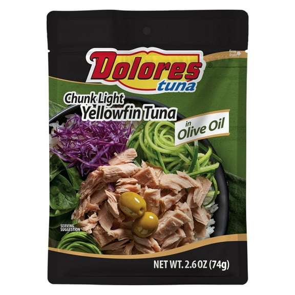 Dolores® Tuna in Oil, Chunk Light Yellowfin in Olive Oil, 2.6 oz Pouch