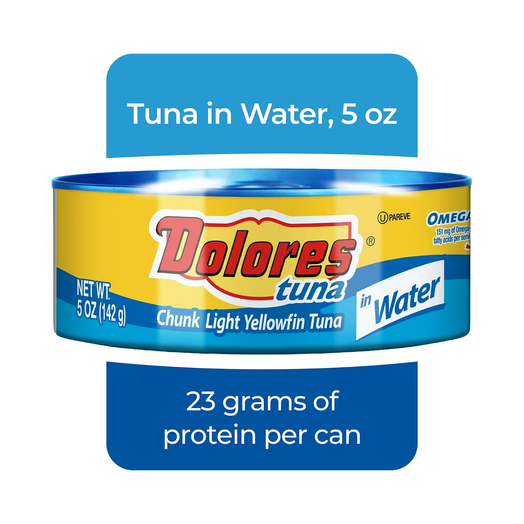 Dolores® Tuna in Water, Chunk Light Yellowfin Tuna in Water, 5 oz Can
