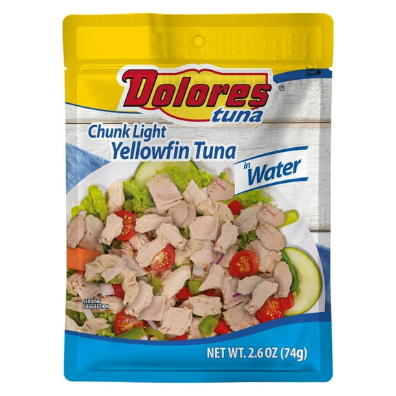 Dolores Tuna in Water, Chunk Light Yellowfin in Water, 2.6 oz Pouch