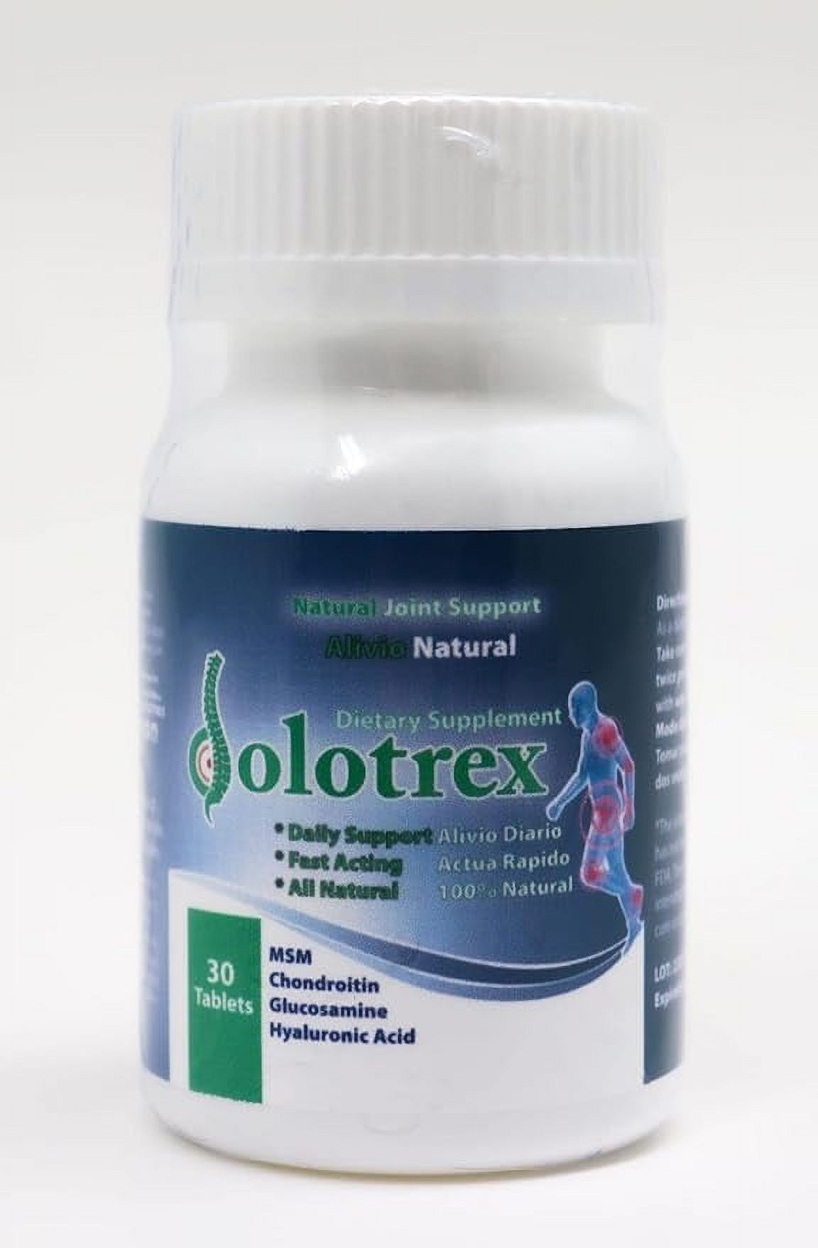 Dolotrex Fast Acting Supplement for Joint, Muscle and Back All Natural Alivio al Dolor e Inflamacion de Articulaciones, Musculos, Coyunturas y Mas -30 Count