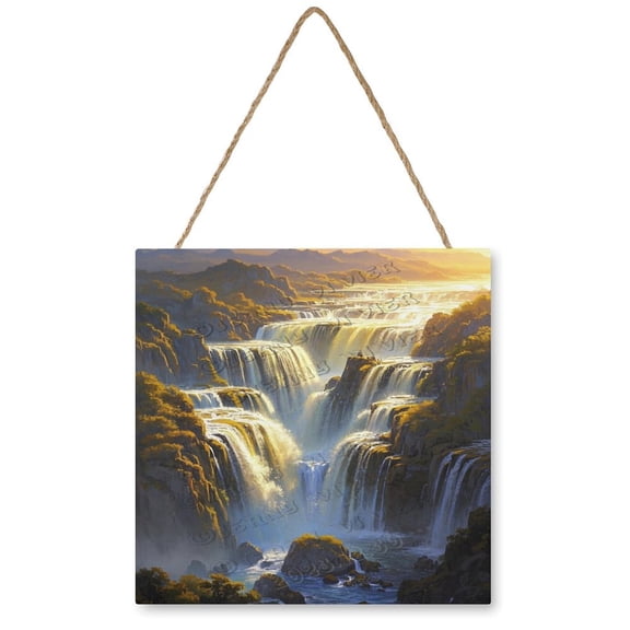 Dolphin 12x12 Inch Wooden Hanging Sign, Rustic Wooden Plaque for Coastal Home Decor, Ideal Gift for New Home or Holiday