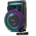 thumbnail image 1 of Dolphin 18" Portable Bluetooth Party Speaker – 100W RMS, Powerful 18" Woofer, LED Lights, WaveSync™, X-Bass, Rechargeable Battery, Bluetooth 5.1, 21" Tall – Perfect for Parties, 1 of 8
