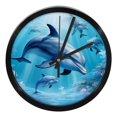 thumbnail image 1 of Dolphin 9.8 Inch Silent Non-Ticking Round Digital Wall Clock, Battery Operated, Easy-to-Read Clock for Bedroom Living Room Kitchen Bathroom Decoration, 1 of 6