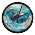 thumbnail image 1 of Dolphin 9.8 Inch Silent Wall Clock, Non-Ticking Digital Round Clock, Battery Operated Easy-to-Read for Bedroom Living Room Kitchen Bathroom Decoration, 1 of 6