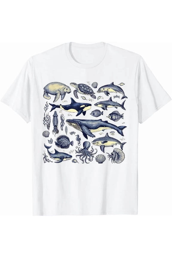 Dolphin 90S Vintage Funny Women T-Shirt S-5XL Birthday Gifts; For Men & Women