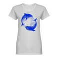 thumbnail image 1 of Dolphin And Whale Over The Earth Shaped T-Shirt Women -Image by Shutterstock, Female Small, 1 of 2