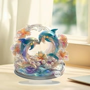 Dolphin Art Desktop Ornaments, DELESYS 2D Special Shape Art Animals Tabletop Ornaments, for Home Table Decor Crafts Gift