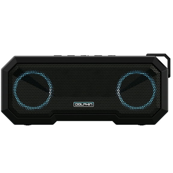 Dolphin Audio DR-40 Diver Mini 20-Watt-Continuous-Power Bluetooth Waterproof Portable Speaker with Lights and Speakerphone, DR-40