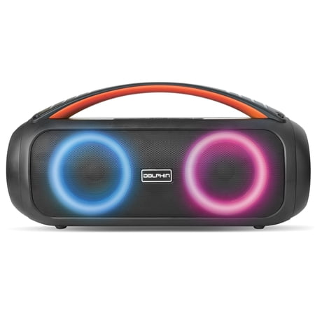 Dolphin Audio LX-220 Portable 30-Watt-Continous-Power Bluetooth Waterproof Boom Box with Lights, LX-220