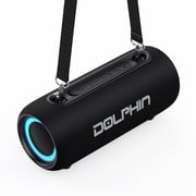 Dolphin Audio Lx-30 Lx-30 Water-resistant Portable Bluetooth Speakerphone With Rgb Lights And Shoulder Strap, Black