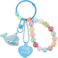 thumbnail image 1 of Dolphin Keychain for Women - Acrylic Beaded Wristlet Bracelet - Sea Animal Purse Charm for Car Keys & Handbag(DSF), 1 of 7