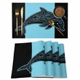 thumbnail image 1 of Dolphin Black Placemats Set of 8 Nautical Mandalas Blue Boho Abstract Place Mats Indoor Wipeable Table Mats Washable Cloth Dining Table Placemats for Kitchen Holiday Party Home Decor 13x19 Inch, 1 of 9