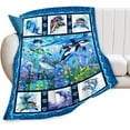 thumbnail image 1 of Dolphin Blanket Dolphin Gifts for Girls Women Ocean Dolphin Throw Blanket for Kids Adults Soft Warm Cozy Fleece Blanket for Couch Sofa 40"x50", 1 of 6