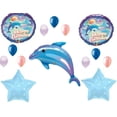 thumbnail image 1 of Dolphin Blue Coral Happy Birthday Party Balloons Decorations Supplies Ocean, 1 of 1