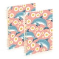 thumbnail image 1 of Dolphin Cartoons and Daisy Flower Ring Binder Notebook Journey Note Diary College Ruled Spiral Notebook Study Loose Leaf Paper A5 60 Pages, 1 of 8