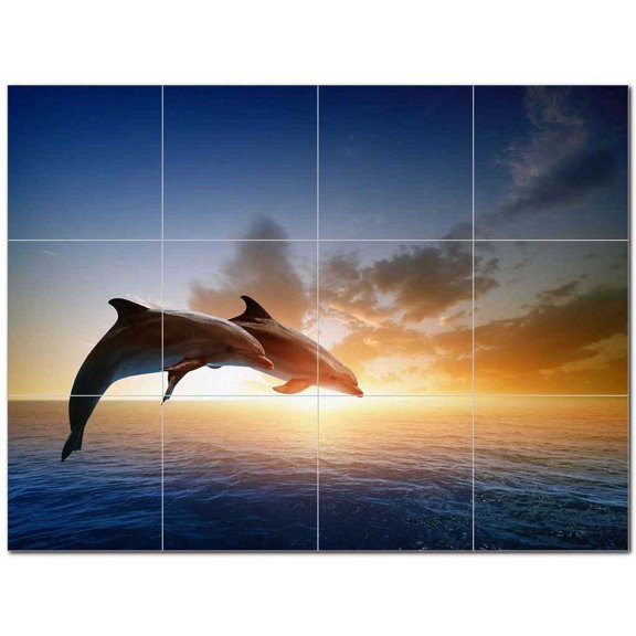 Dolphin Ceramic Tile Mural Kitchen Backsplash Bathroom Shower 402799-XL43