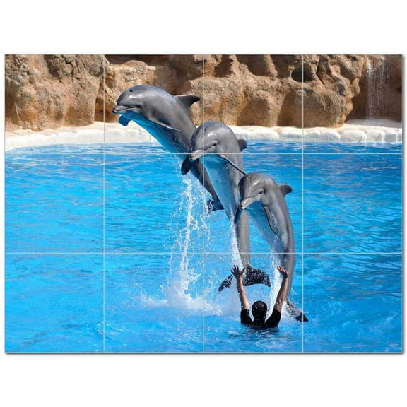 Dolphin Ceramic Tile Mural Kitchen Backsplash Bathroom Shower 402800-S43