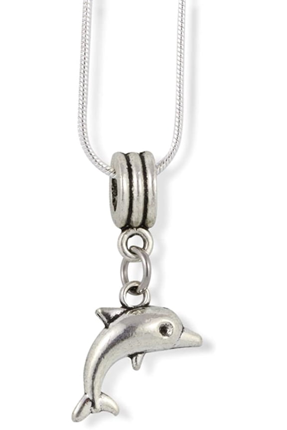 Dolphin Charm Snake Chain Necklace