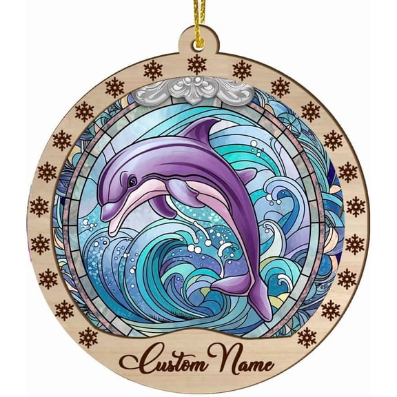 Dolphin Christmas Ornament, JocideaS Dolphin Ornaments for Christmas Tree, Dolphin Christmas Decor, Dolphin Lovers, Dolphin Gifts utkblU (Dolphin-s069)