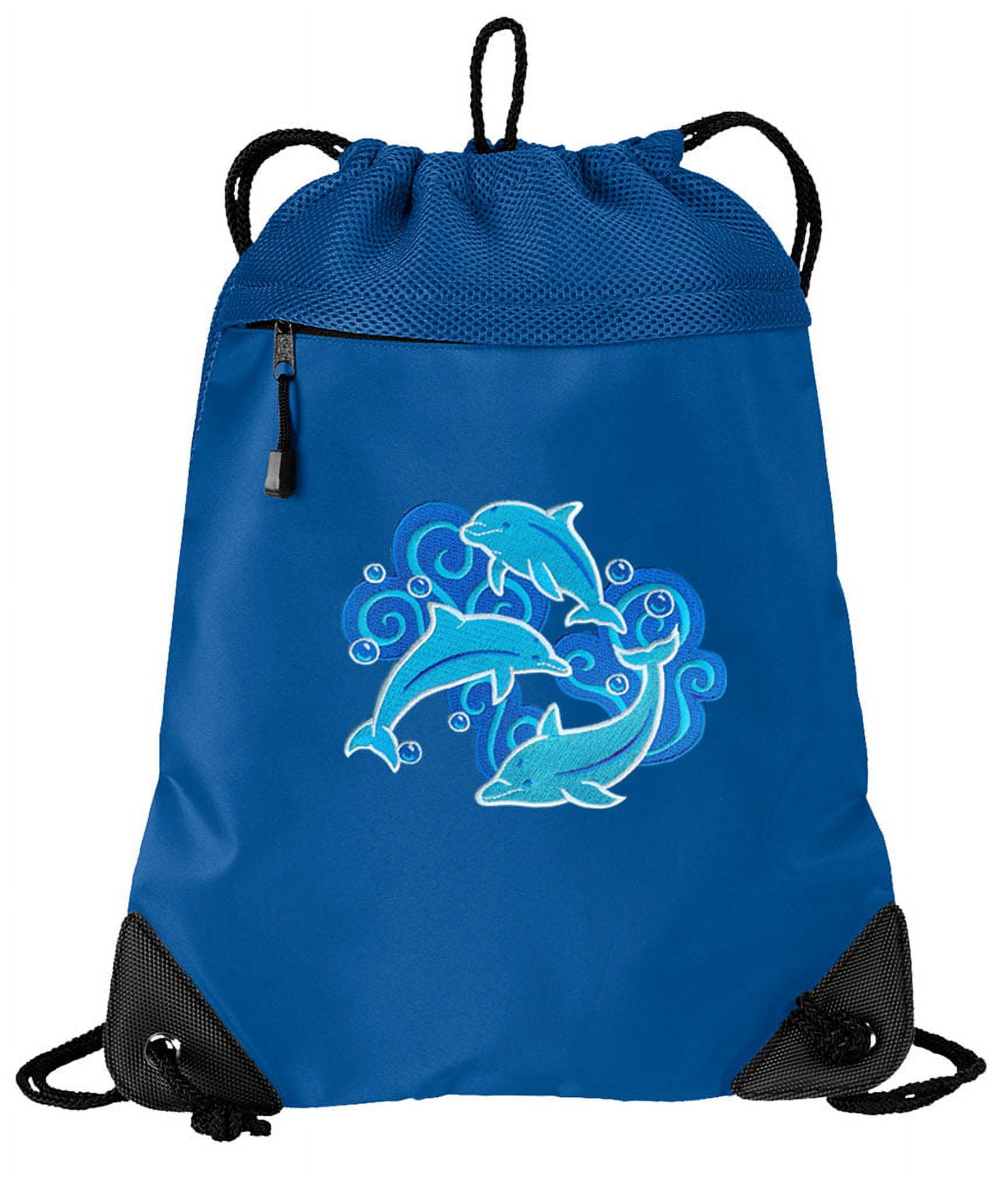 Dolphin Cinch Backpack Dolphins Drawstring Bag String Pack Mesh ...
