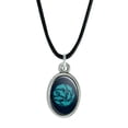 thumbnail image 1 of Dolphin Circle Sardines Ocean Fish Antiqued Oval Charm Pendant with Black Satin Cord, 1 of 3