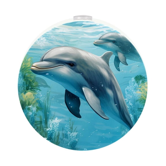 Dolphin Circular Night Light - Two-Pack, Induction Light Control, Suitable for Multiple Scenarios