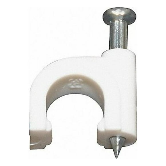 Dolphin Components Cable Staple,Nail,1/4In,White,PK100 DCC-59W