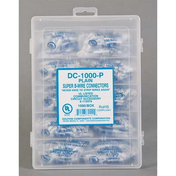 Dolphin Components InsulDsplConn,White,Run Tap,PVC,PK1000 DC-1000-P