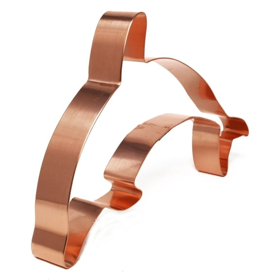 Dolphin Cookie Cutter 7 x 3.5 x 0.75 inches - Handcrafted Copper Cookie Cutter by The Fussy Pup