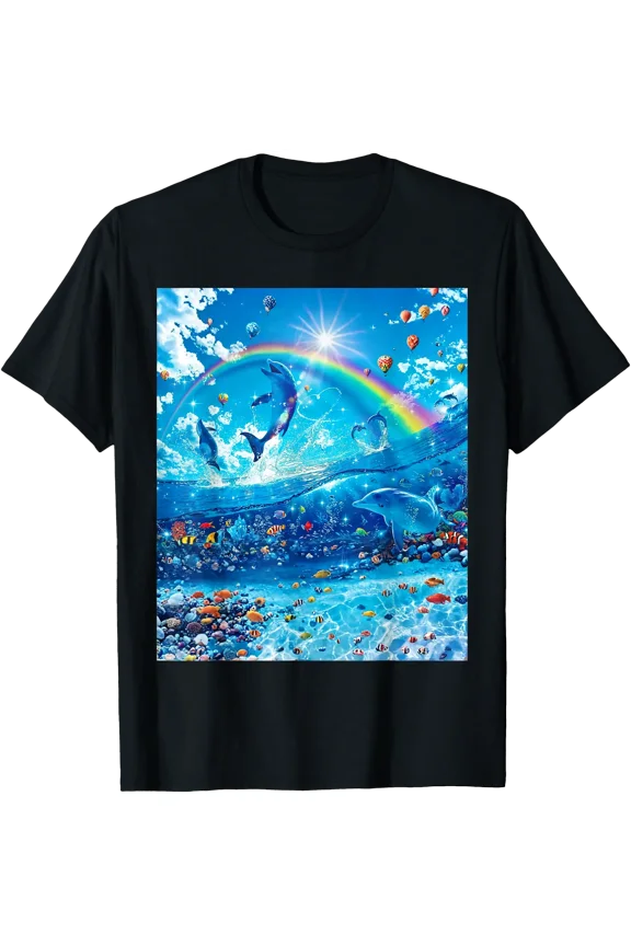 Dolphin Core Aesthetic Symphony Meme Full Rectangle Fill T-Shirt, Unisex T-Shirt