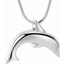 Dolphin Cremation Jewelry for Ashes Stainless Steel Memorial Urn Necklaces for Human Pet Keepsake Charm Pendant Gift