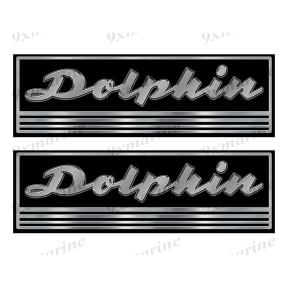 Dolphin Custom Stickers - 10 inch long set. Remastered Name Plate