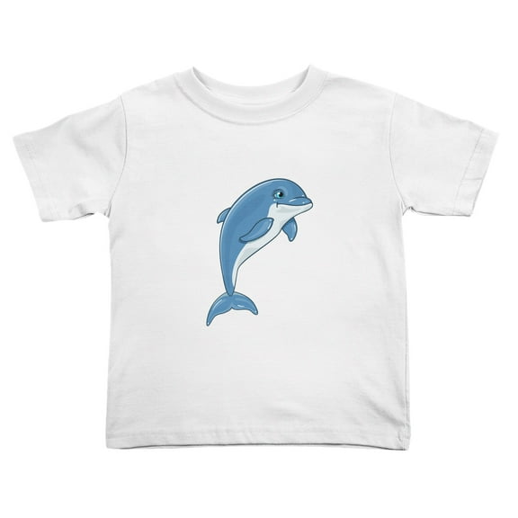 Dolphin Cute Toddler T-Shirts for Boys Girls (White, Youth XL)