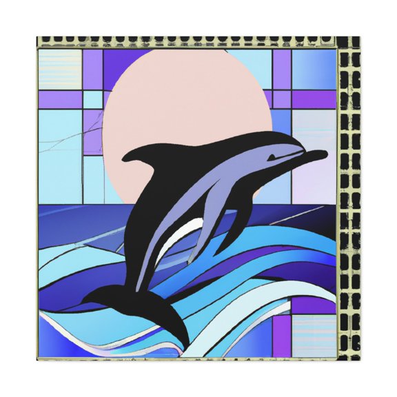 "Dolphin Dancing Geometries" - Canvas