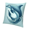 thumbnail image 1 of Dolphin Decorative Throw Pillow Cover, Ocean Animal Jumping Blue Dolphin Double-Sided Pillow Case Couch Pillow Cushion Covers 18X18 Inch Pillowcase for Men Woman, 1 of 5
