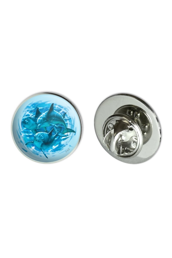 Dolphin Dudes Diving Metal 0.75" Lapel Hat Pin Tie Tack Pinback